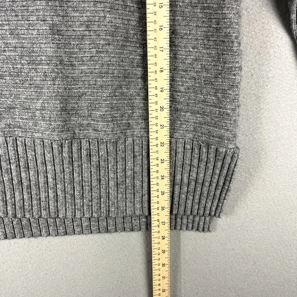Anthropologie Moth Cowl Neck Sweater Women Large Gray Ribbed Soft Minimal Slouch - Picture 6 of 16